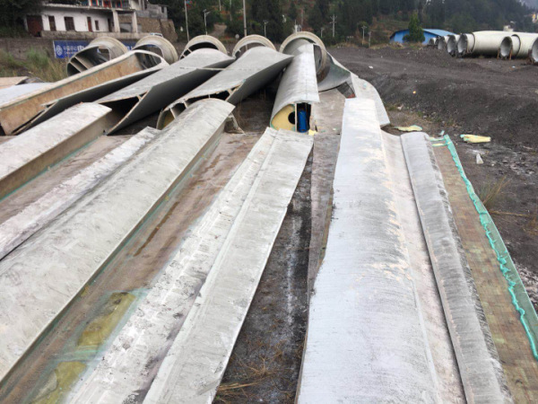 浙江運(yùn)達(dá)風(fēng)電貴州退役葉片回收處理現(xiàn)場