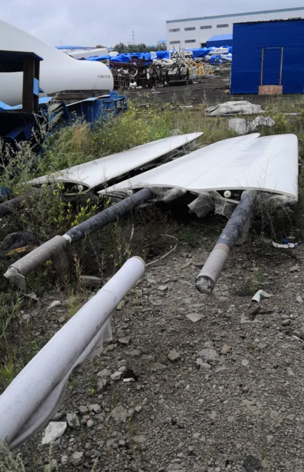 張北基地退役葉片、機(jī)艙處置現(xiàn)場(chǎng)
