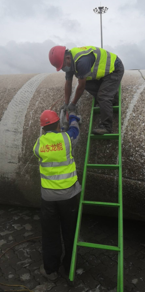 湖北大悟退役葉片處置施工現(xiàn)場