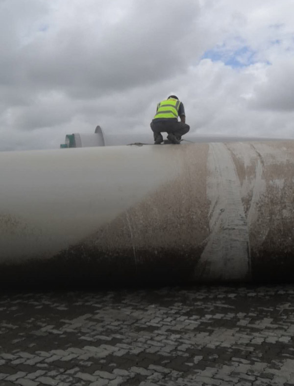 湖北大悟退役葉片處置施工現(xiàn)場