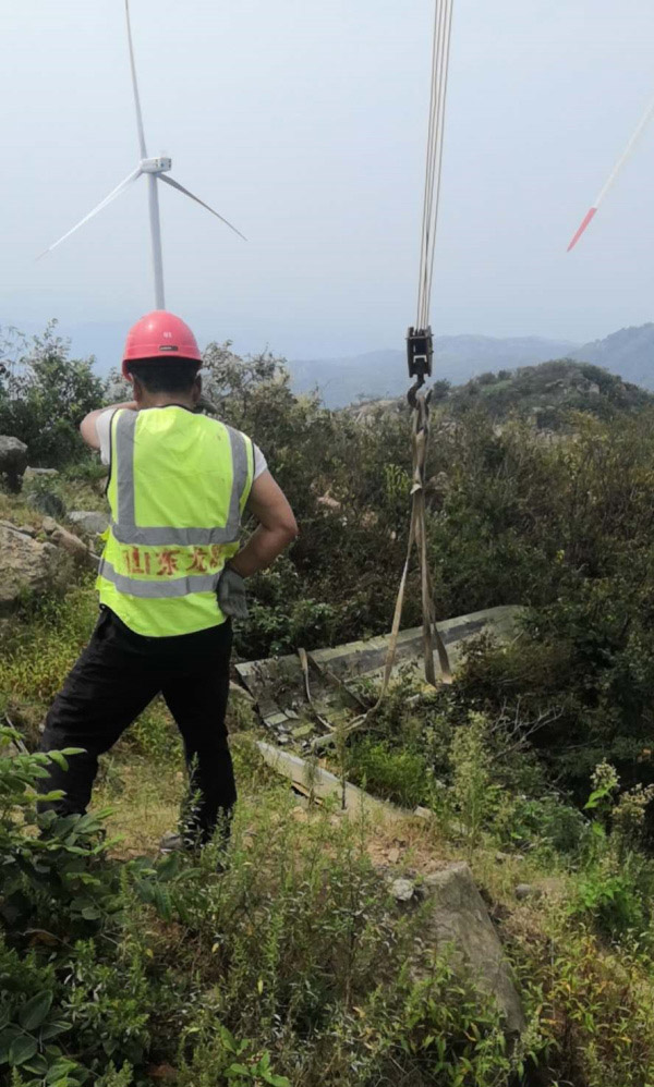 湖北大悟退役葉片處置施工現(xiàn)場