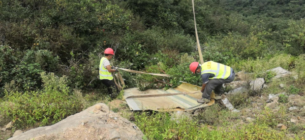 湖北大悟退役葉片處置施工現(xiàn)場