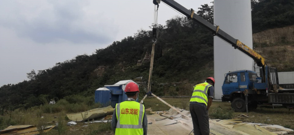 湖北大悟退役葉片處置施工現(xiàn)場