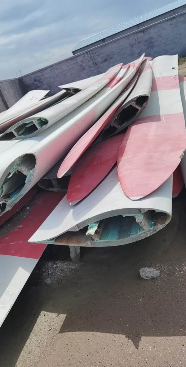 湖北大悟退役葉片處置施工現(xiàn)場