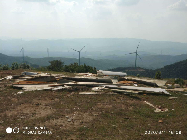 湖北大悟退役葉片處置施工現(xiàn)場