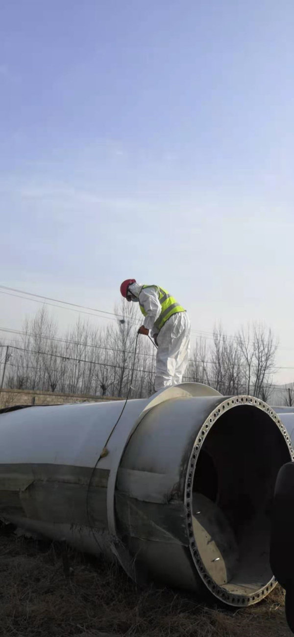 山東境內(nèi)退役葉片施工現(xiàn)場