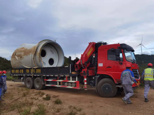 葉片回收處置現(xiàn)場(chǎng)