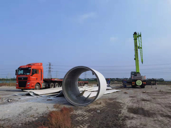 葉片回收處置現(xiàn)場(chǎng)